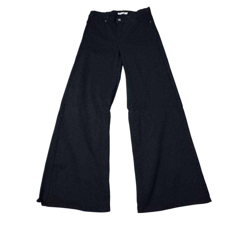 Levi's 318 Shaping Wide Leg Jeans Black High Rise Denim Pants Womens 29